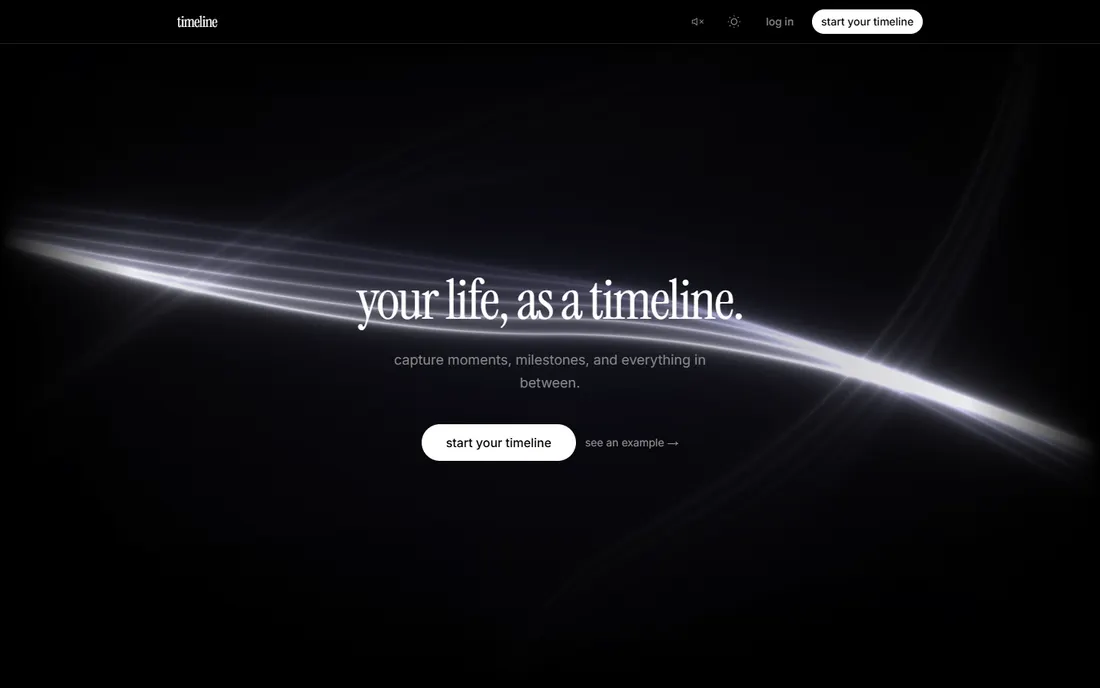 LifeTimeline — website frames